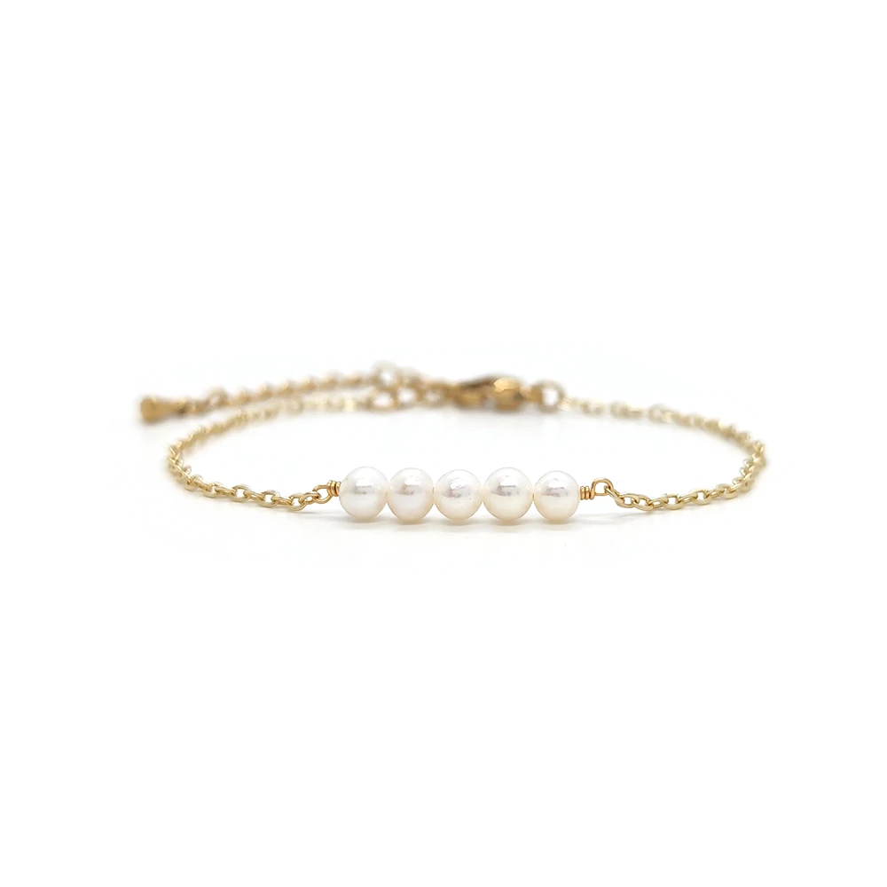 Vlen Stainless Steel Chain Bracelet Woman Girl Friends Gift Natural Pearl Bracelets for Women Minimalist Pulseras Jewelry