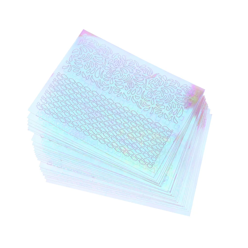 

6pcs Nail Polish Art Stencil Stickers Manicure Holographic Decals Hollow
