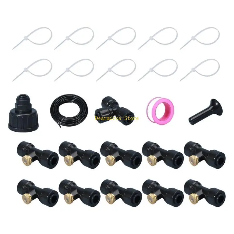 

P0UE Outdoor Cooling Patios Misting System Fan Coolers Water Misting Gardenhouse Sprays Hot Fog Misting Systems Water