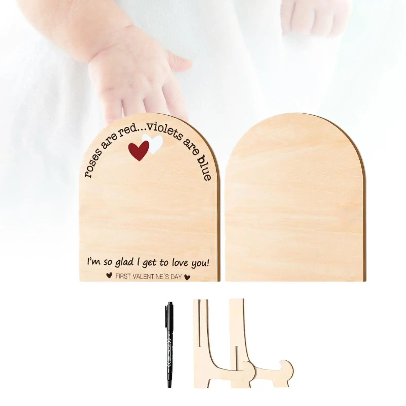 

Художественный знак со следом или отпечатком руки, детский знак на день Святого Валентина с кронштейном, декоративные креативные сувениры, деревянный орнамент для спальни, дома