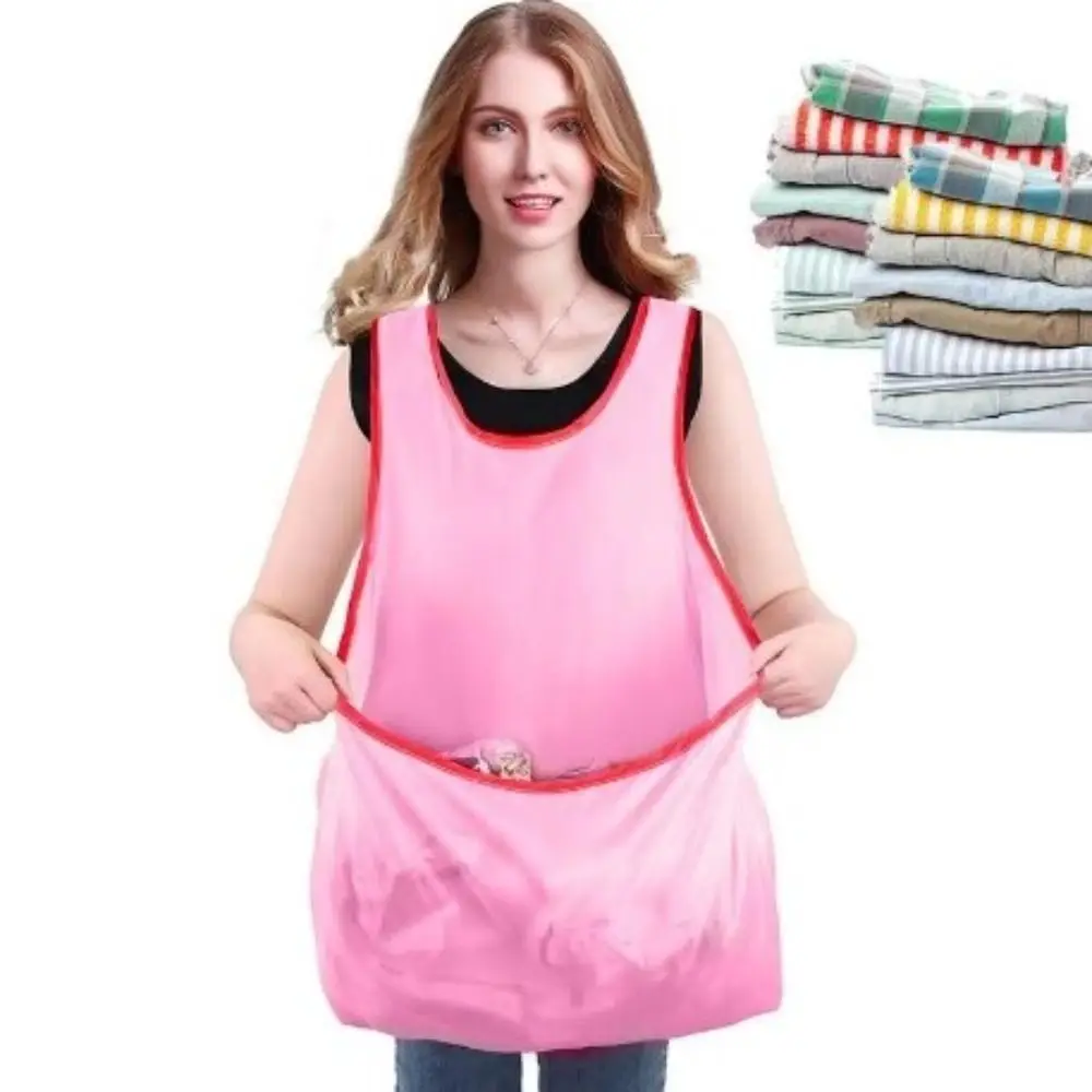 

Waterproof Clothes Drying Apron with Pocket Wide Shoulder Strap Gardening Apron Sleeveless Cross Design Laundry Apron For Women