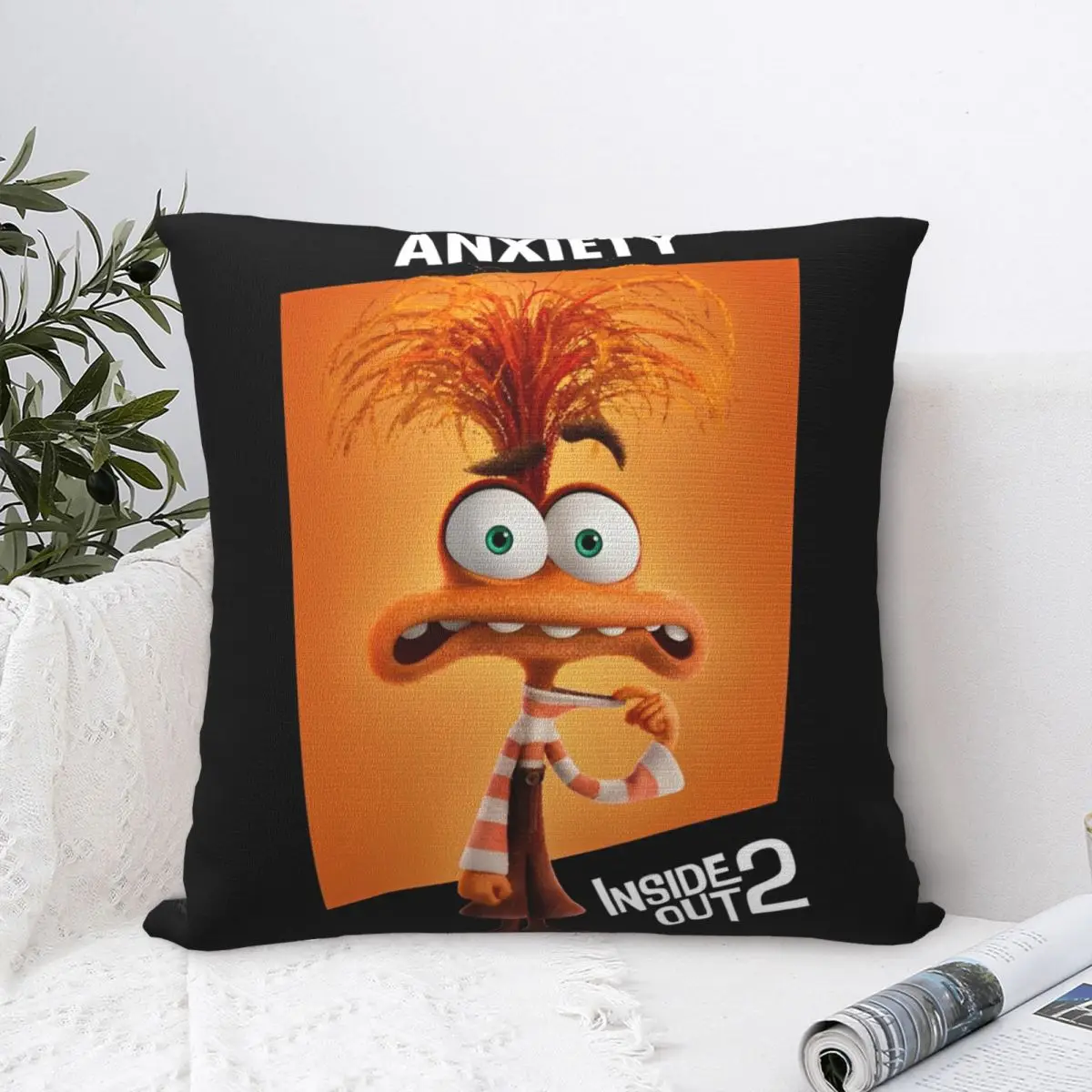 Inside Out 2 Anxiety Pillow Cover Merch Soft Fabric Cushion Cover Decorations Pillow Case Cover Home Square 45*45cm Multi-Size