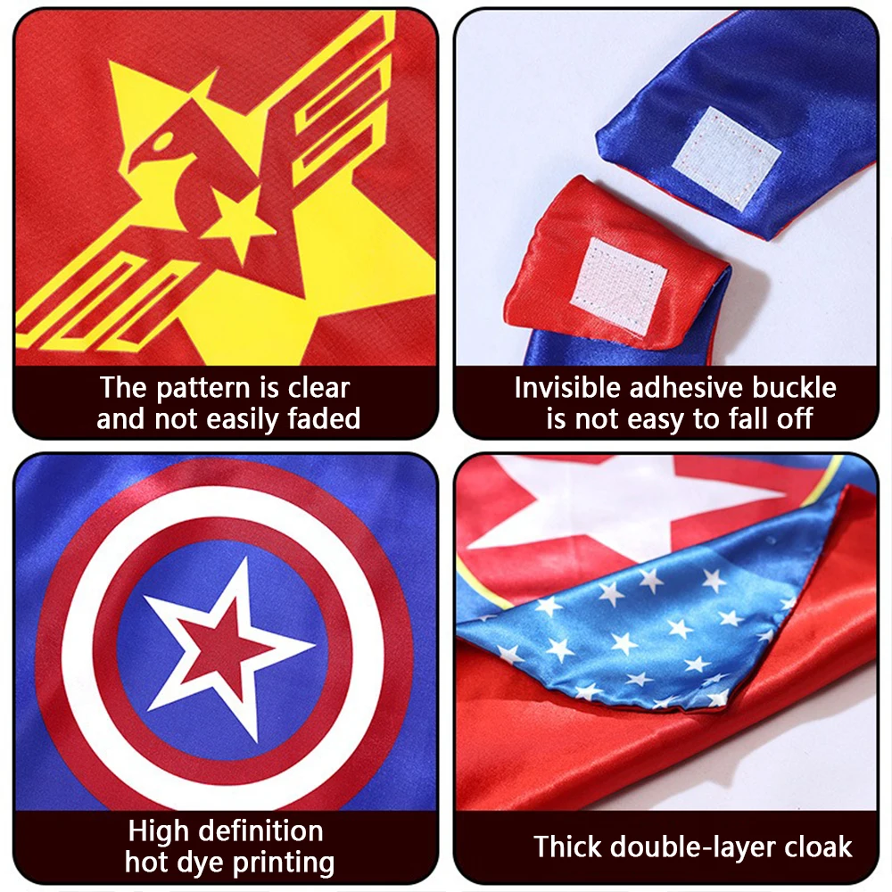 Halloween Superhero Capes for Kids 3-10 Year Anime Cosplay Cloak Mask Boys Cartoon Dress Up Costume Supplies Christmas Gifts