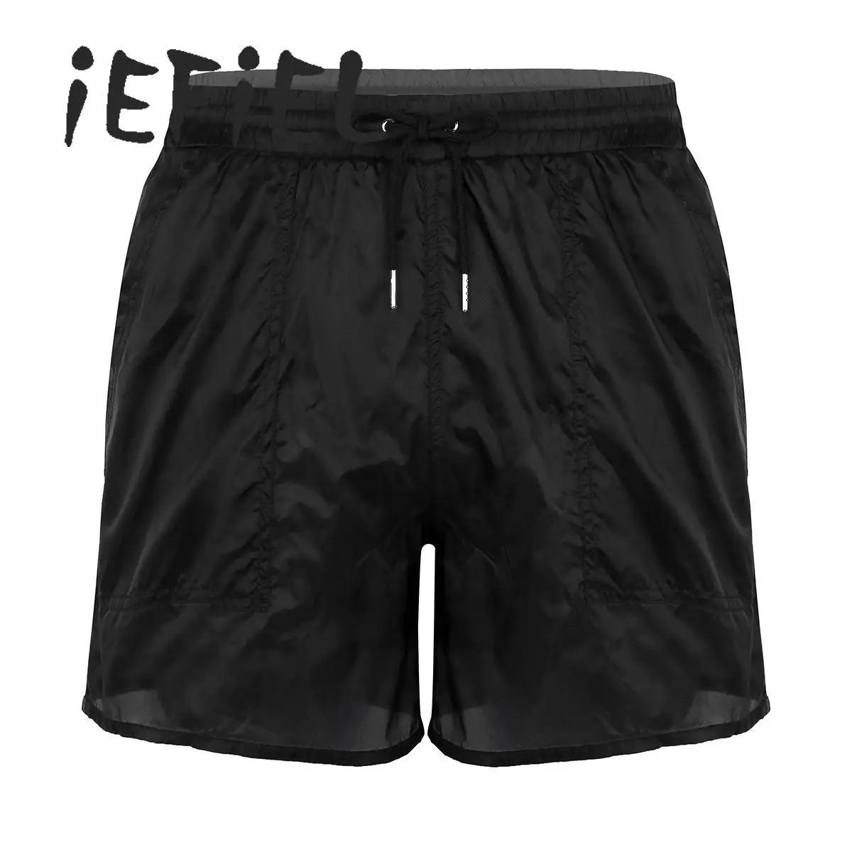 Men's Swimwear Swimsuits Solid Basic Long Swim Sport Trunks Board Shorts with Pockets See-Through Drawstring Swimming Boxer