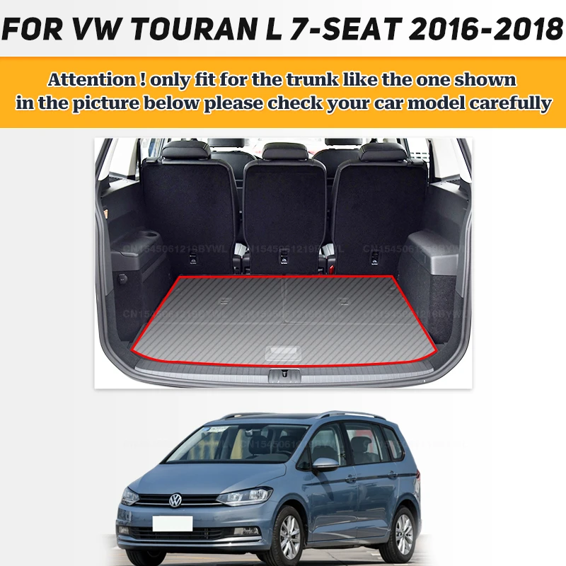 

3D коврик в багажник автомобиля для Volkswagen VW Touran L 7-Seat 2016 2017 2018, автомобильный багажник, защитная накладка, аксессуары для интерьера