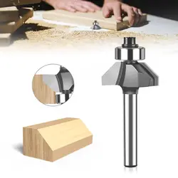 45 Degree Oblique Angle Router Bit 6mm 6.35mm Shank with Bearing Wood Carving Milling Cutter Woodworking Tools