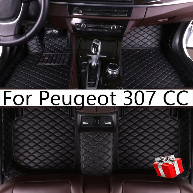 Car Floor Mats For Peugeot 307 CC 2003-2010 DropShipping Center Interior Accessories 100% Fit Leather Carpets Rugs Foot Pads