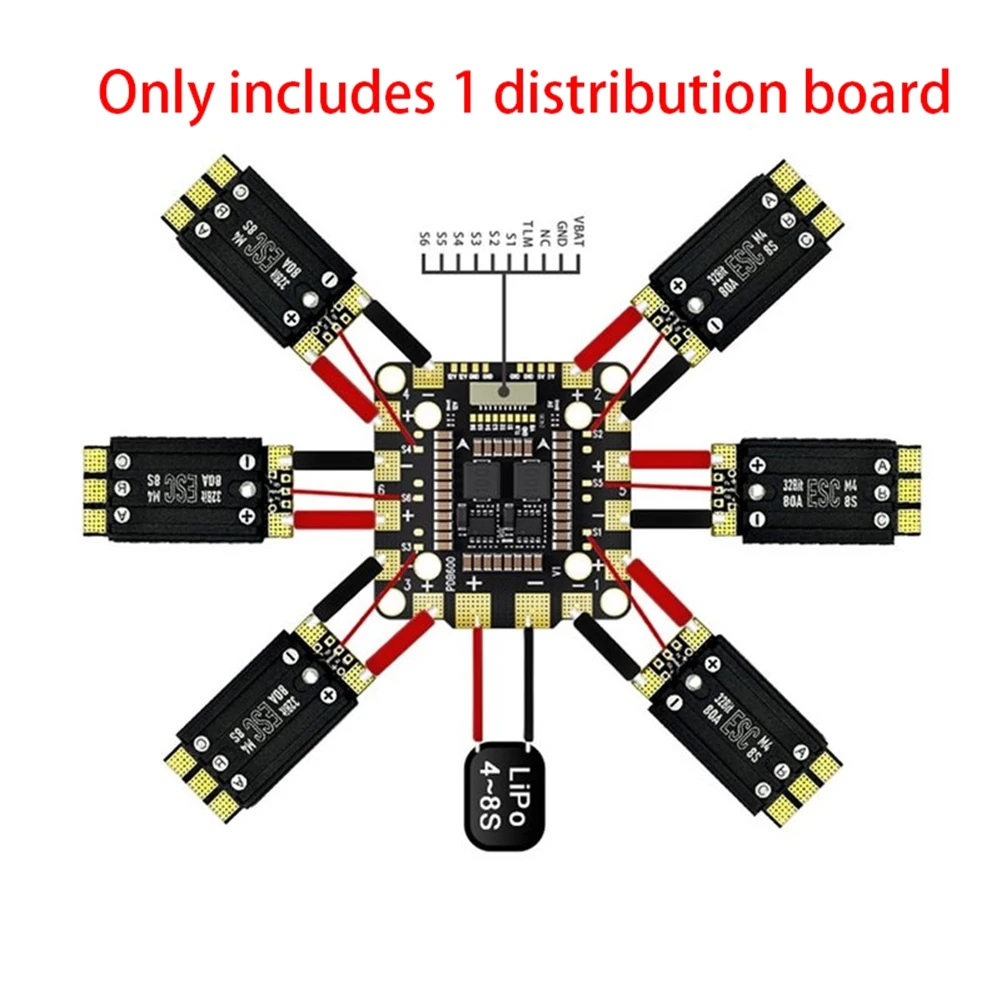 a01r-1-piece-pdb600a-8s-600a-carte-de-distribution-pdb-pour-pieces-de-drone-rc-fpv-diy-hub-d'alimentation-haute-intensite-accessoires-multirotor