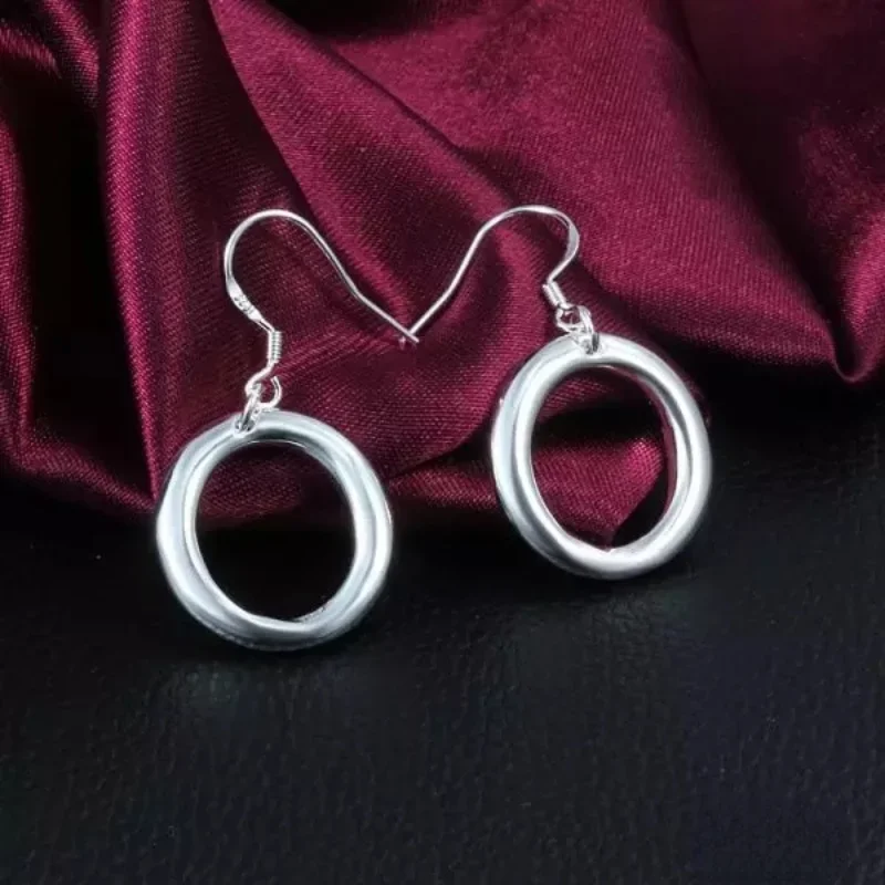 Pendientes circulares de Plata de Ley 925 para mujer, joyería de diseño, accesorios de boda para fiesta, regalo de vacaciones