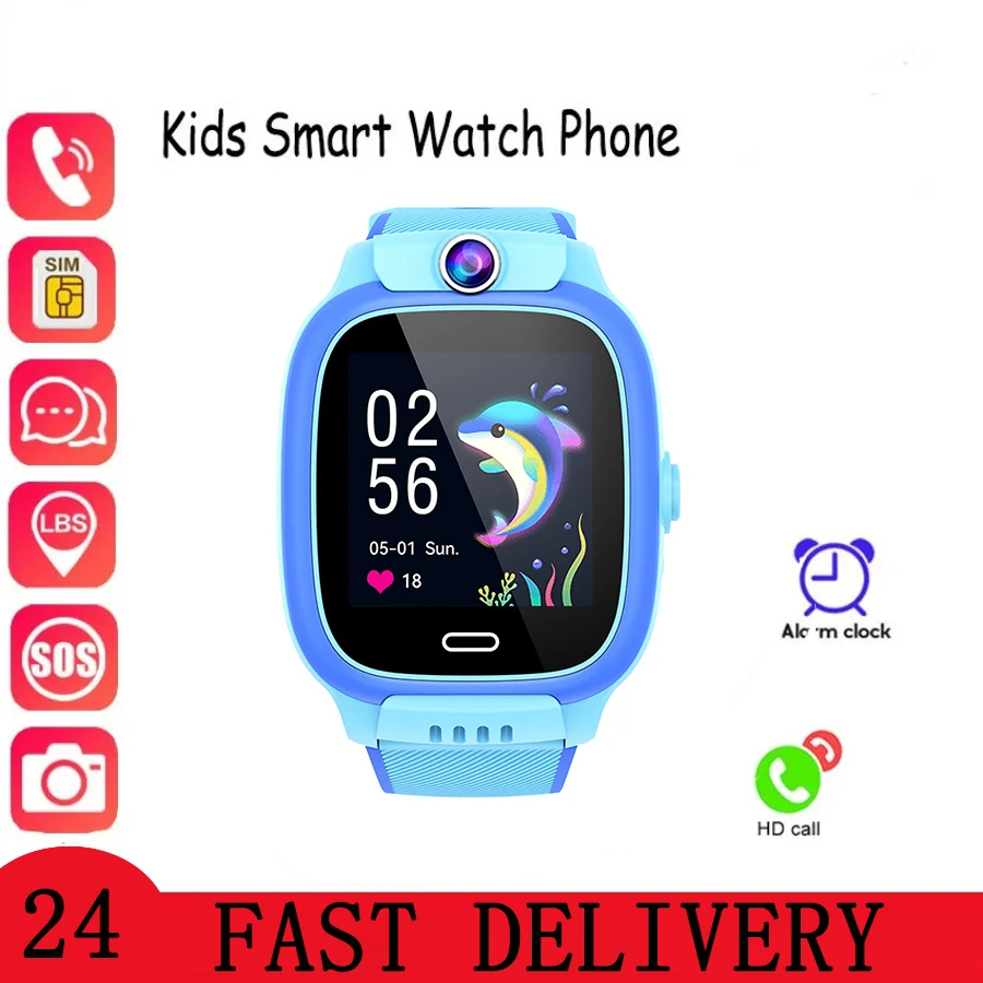 

4G Smartwatch 2024 new kids 1.44 Inch Video Call Smart Watch SOS Kids WIFI Location Phone Watches Waterproof Calculator Student