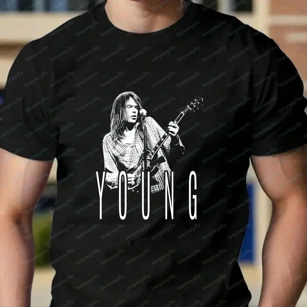 Korean-style Review of Men's Clothing - Neil Young Short-sleeved Stylish and Comfortable T-shirt for Both Men and Women