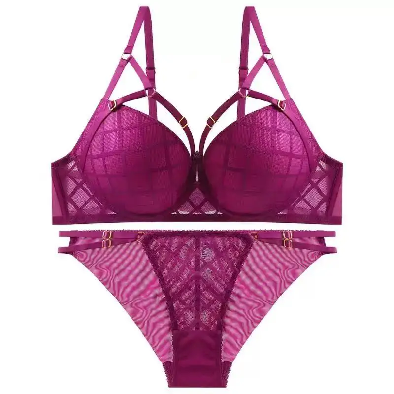 

Logirlve Fashion Women Bras Bandage Black Push Up Bra Set Sexy Lingerie Lace Embroidery Brassiere Gather Underwear Set