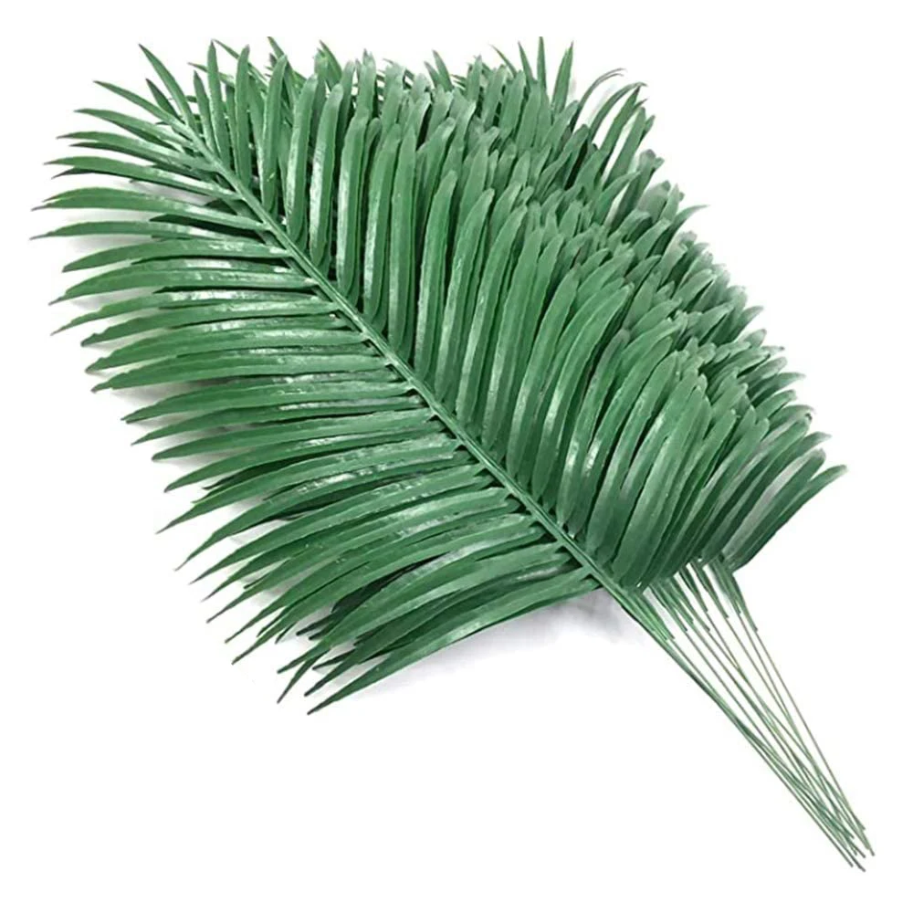 12Pcs Artificial Palm Leaves Plants Faux Palm Fronds Tropical Large Palm Leaves Greenery Plant for Leaves Hawaiian