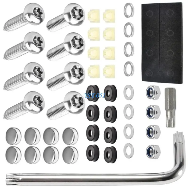 

E15A Corrosion Resistant Heavy Duty Stainless Steel License Screws Precise Fit Suitable For US Auto Plates With Mounting Tool