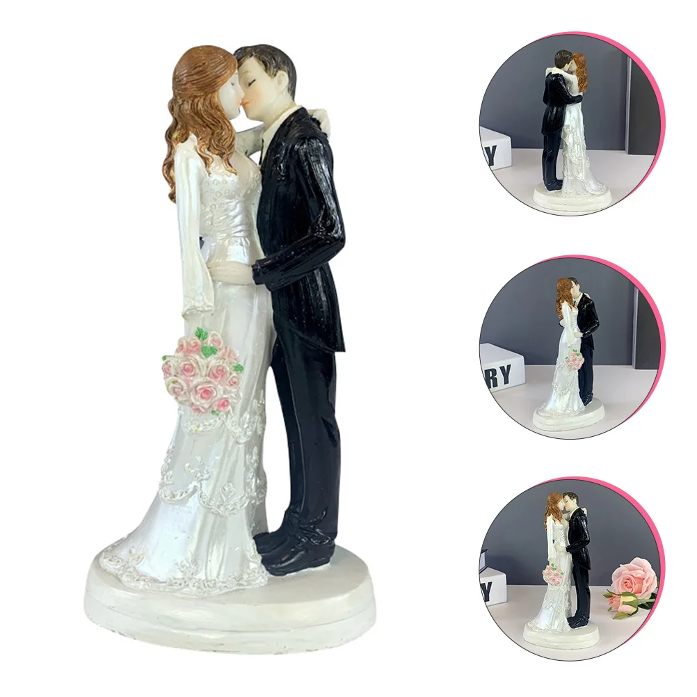 

Bronze Anniversary Wedding Valentine Couple Crafts Bride and Groom Table Decor Resin Bridegroom