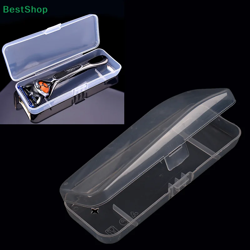 〔AG〕Portable Travel Razor Case - Transparent Plastic Protective Storage Box for Shaving Razors