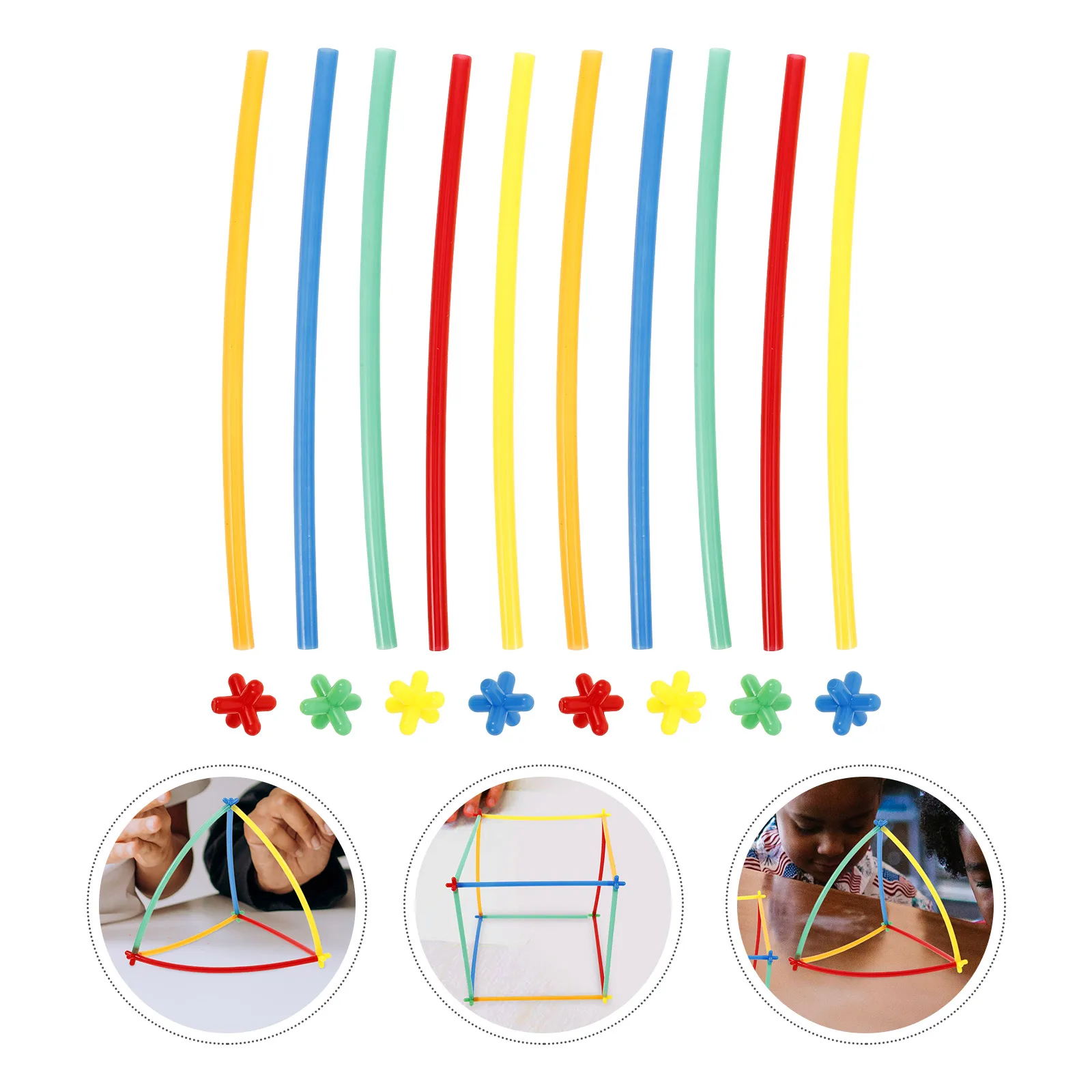 

Splicing Toys Building Sticks Colorful Straws Connectors Games Interlocking Plastic Stem Educational Tool Kids Creativity