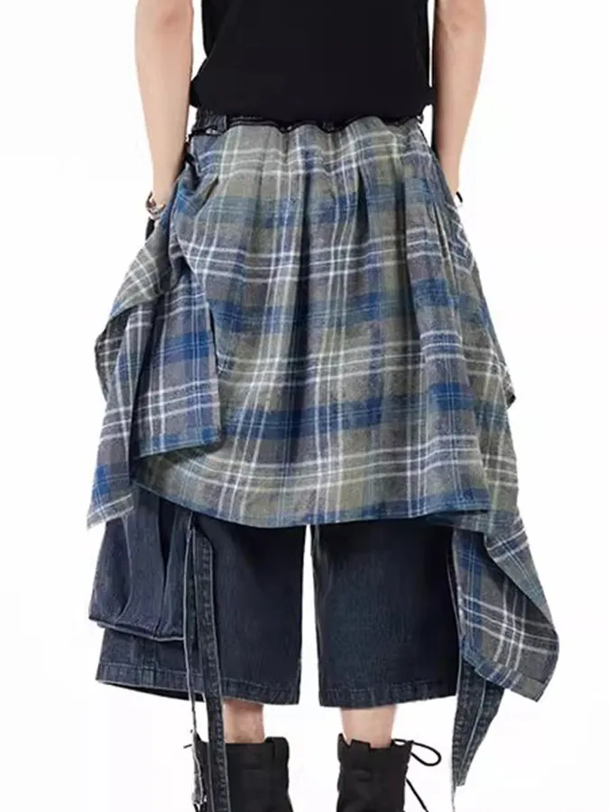Calças Jeans de Perna Larga Destacáveis, Shorts Casuais de Verão para Trabalho, para Homens e Mulheres, Calças Jeans de Caime...