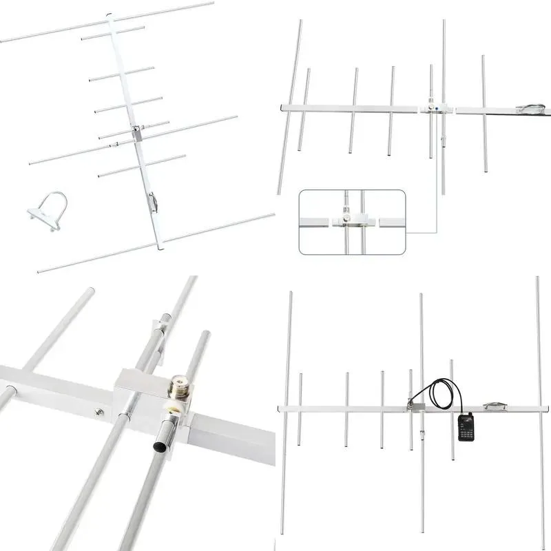 Dual Band Yagi Antenna 144 430 MHz 12dbi VHF UHF High Gain Vertical Base for Amateur Repeater Satellite