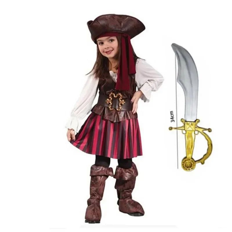 Cosdea Хэллоуин дети девочки роскошный костюм капитана пирата платья для косплея фантазийная детская одежда