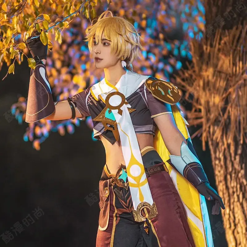 Genshin Impact Cos Air Traveler Parrucca Eroe Fratello Honor Knight Gioco Vestito Cosplay Uomini e donne Spot Anime Cosplay