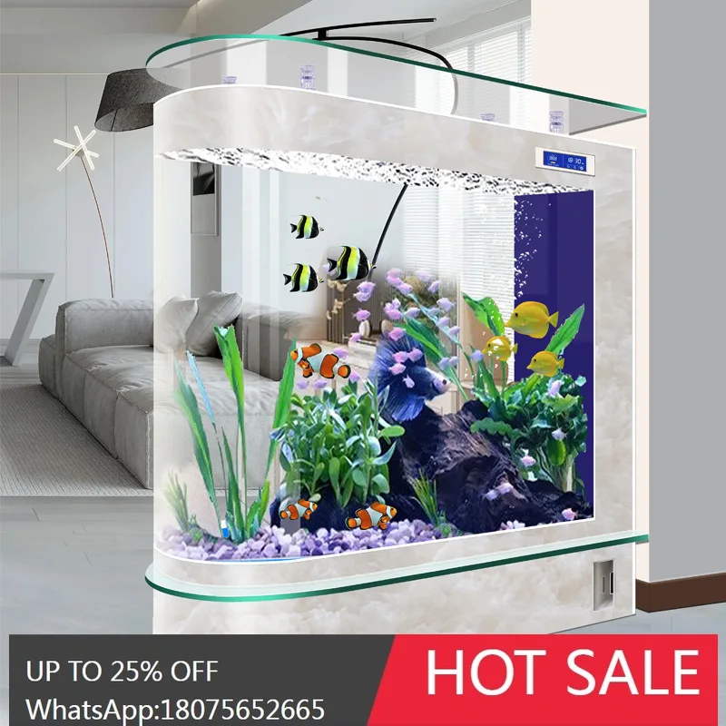 

MJY Screen Fish Tank Side Filter Vertical Medium and Large Goldfish Tank No Water Change Needed Aquarium