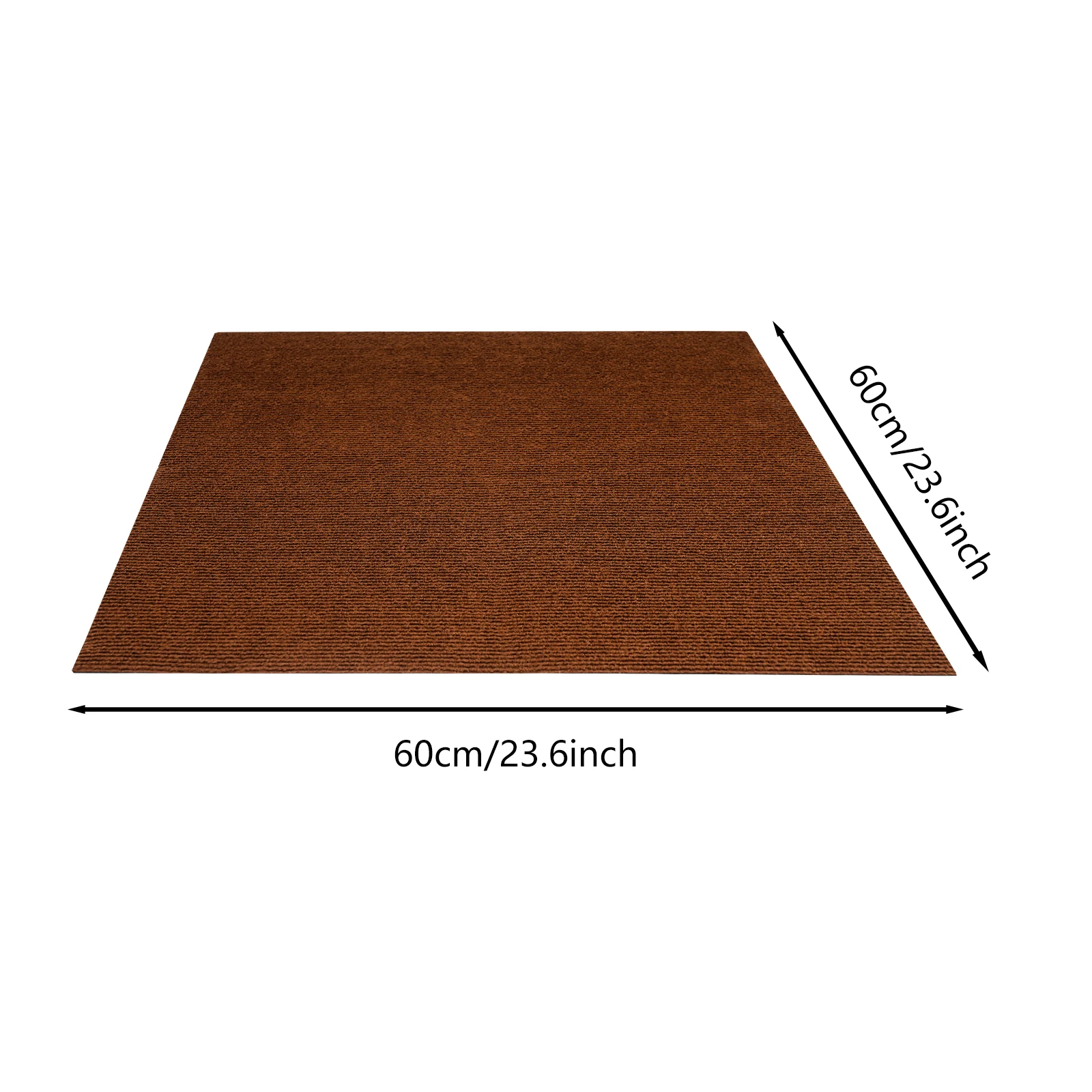 

Brown 20 Pcs 23.6*23.6in Square Carpet, Peel& Stick Floor Carpet, Self-Adhesive Carpet Covering Area 7.2m²/77.5ft² for Corridors