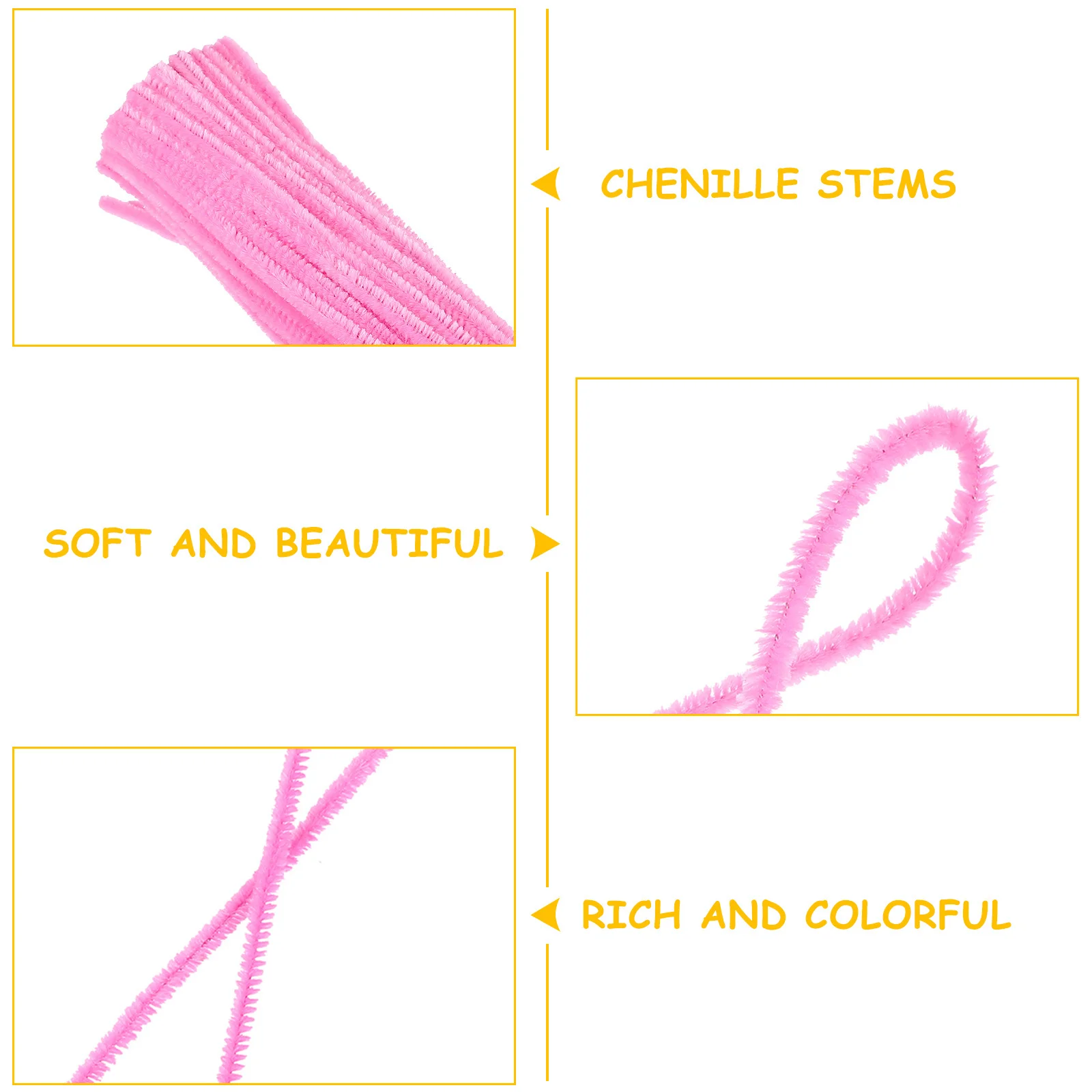 

200Pcs Flexible Chenille Sticks Solid Color Pipe Cleaners for DIY Craft Projects Bendable Creative Art Supplies
