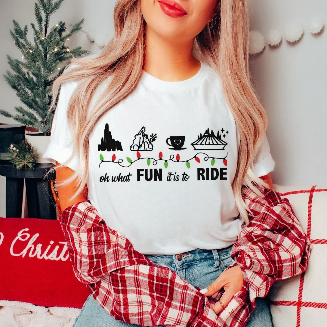 Dames Vintage T-shirt Oh Wat leuk Het is om te rijden Schattig Korte mouwen Damesmode Casual Cartoon Kleding Dames Eenvoudig T-Sh