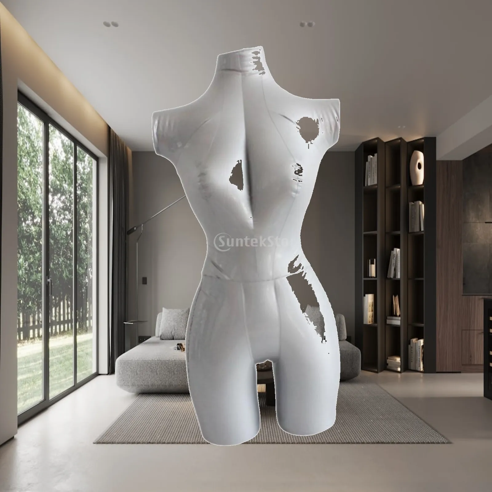 Compact Inflatable Mannequin Upper Body Model with Sturdy PVC for Swimwear Sales Photography and Retail Window Displays