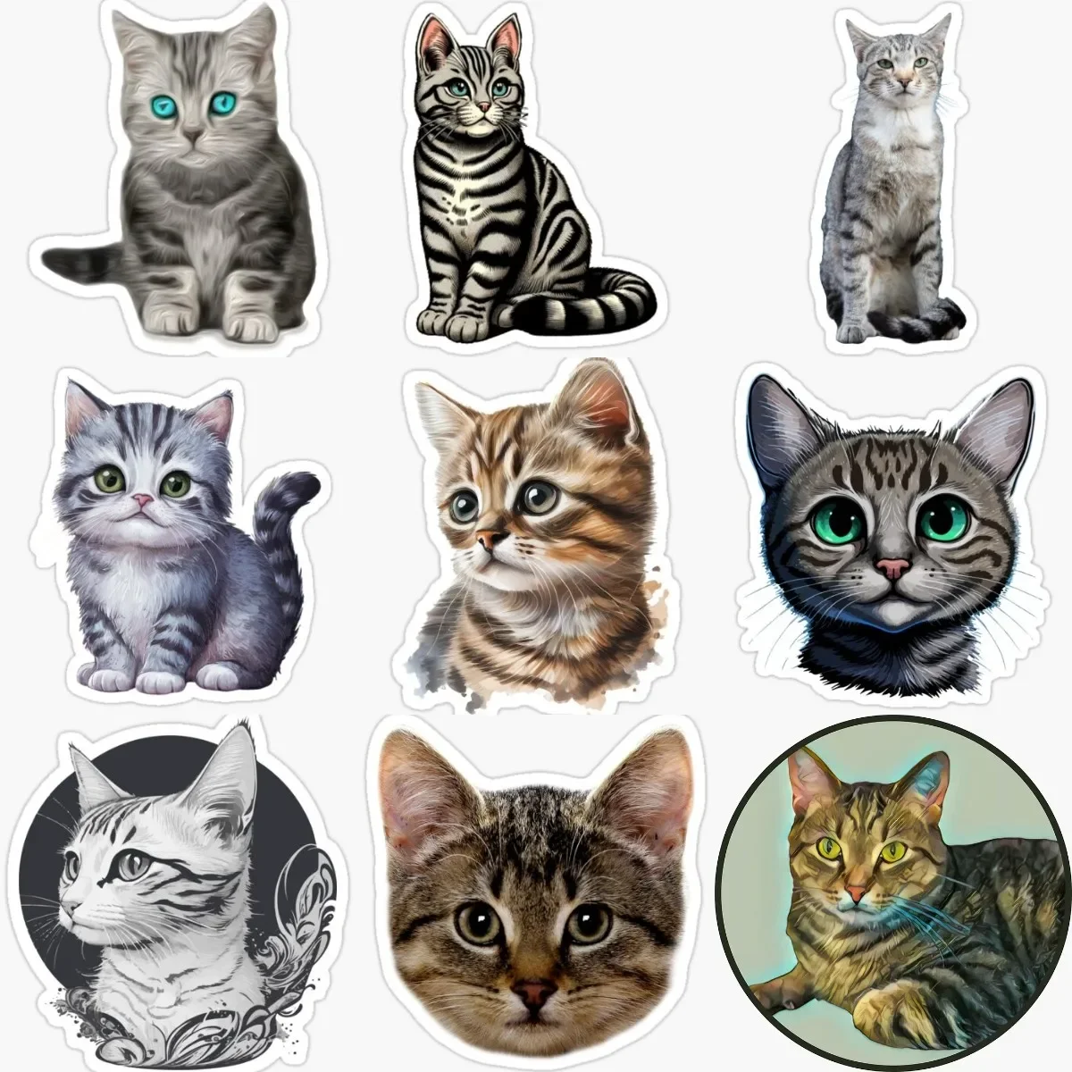 

Cute Cat American Shorthair Pets Creative PVC Stickers for Decorate Window Fridge Table Car Van Wall Van Decal Accessories