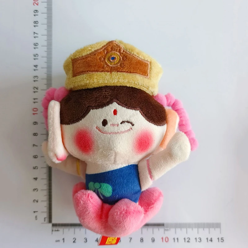 1PC Bag Hanging Decoration Cartoon Lotus Buddha Plush Keychain Creative Funny Soft Stuffed Doll Charms Backpack Pendant