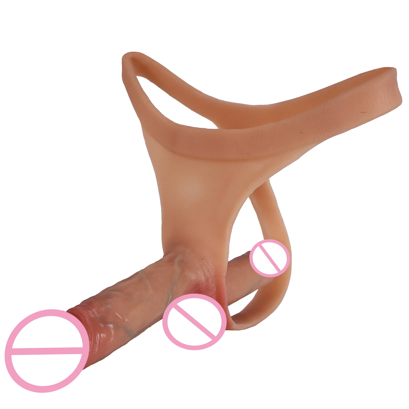 Double dildo Silicone double Penetration anal Strap on dildos For Lesbian Wearable chastity Pants Strapon Penis Sex Toys women