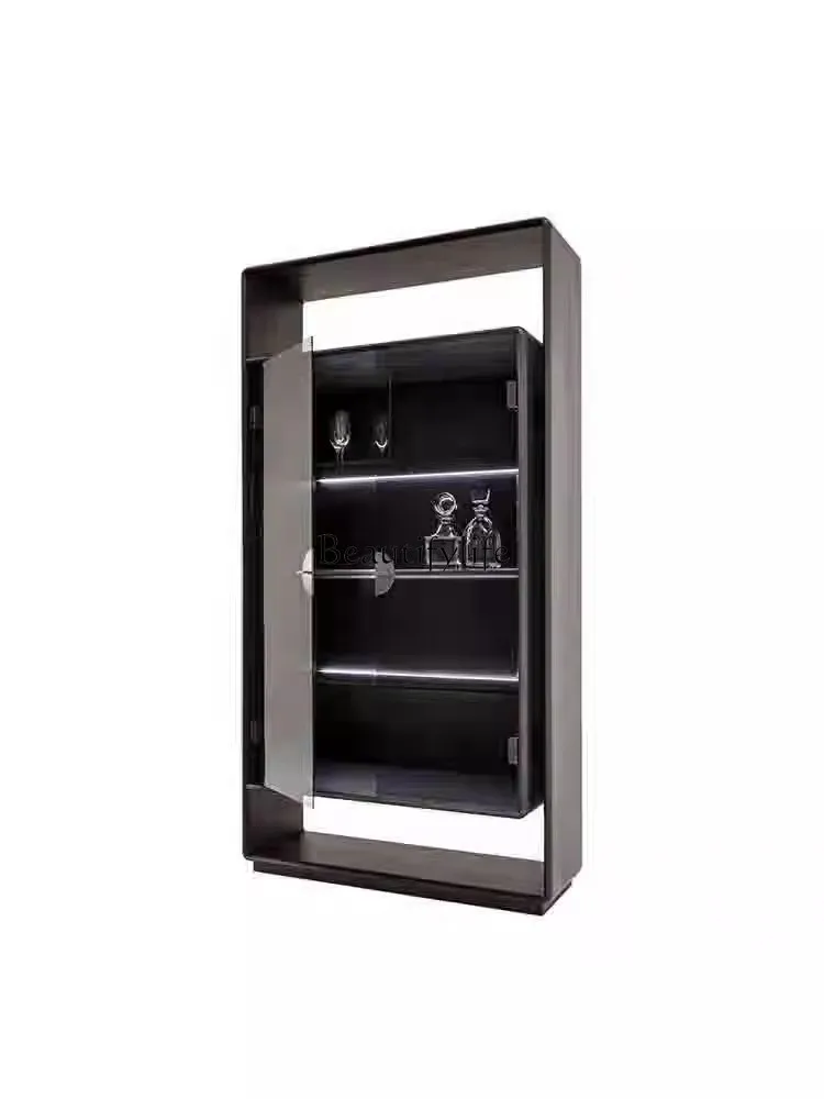 Light Luxury Display Cabinet Living Room Wall Home Tempered Glass High-End Modern Wine Cabinet