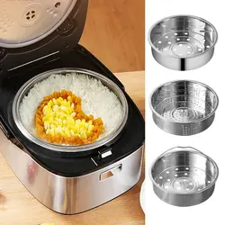 304 Stainless Steel Food Steamer Kitchen Rice Pressure Cooker Steaming Grid Drain Basket with Handle Cooking Accessories