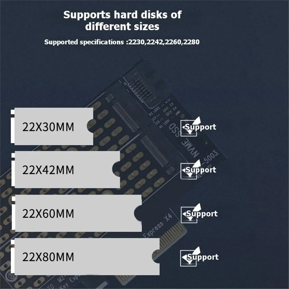 PCIE4.0 to M2 NVME SSD Expansion Card PCIE X4 NVME Adapter M.2 SATA NGFF PCI-E4.0 X4 Adapter Controller