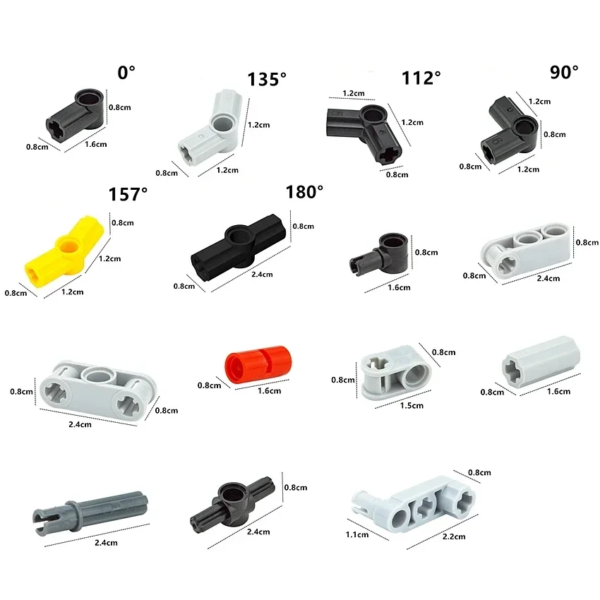 Bouwsteenaccessoires Bout Pin Peg Kruisasconnector Omschakeling MOC Technische deeltjes Automodel Stangassen Onderdelen Speelgoed