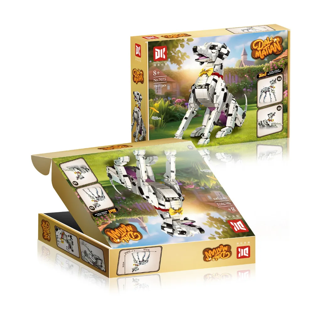 IN STOCK DK7075 MOC Creativity Dalmatian Building Blocks Assembling Animal dog Bricks Model Children's Toys Christmas Gift Set