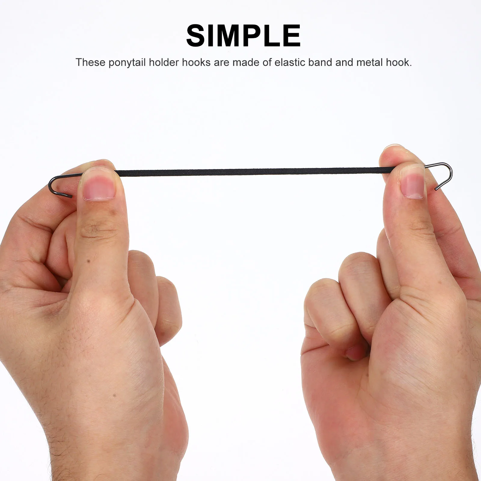 

12pcs Ponytail Hooks: Bungee Hair Elastics For Women Girls Thick Hair No Pull Secure Hold Natural Look Party Festival Use