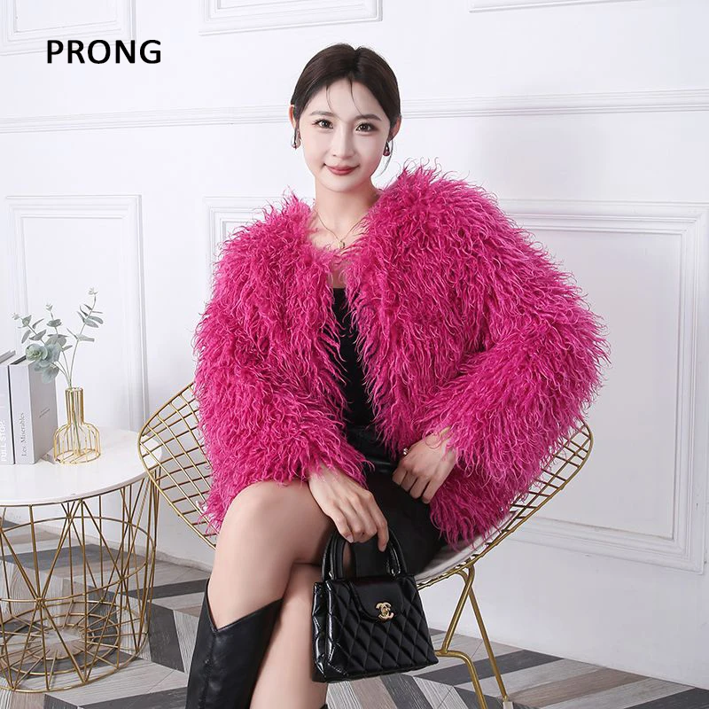 Faux Fur Coats Women Fashion 2024 Autumn Winter Thick Warm Long Sleeve Jackets With Pockets Casual Elegant Outerwear For Woman