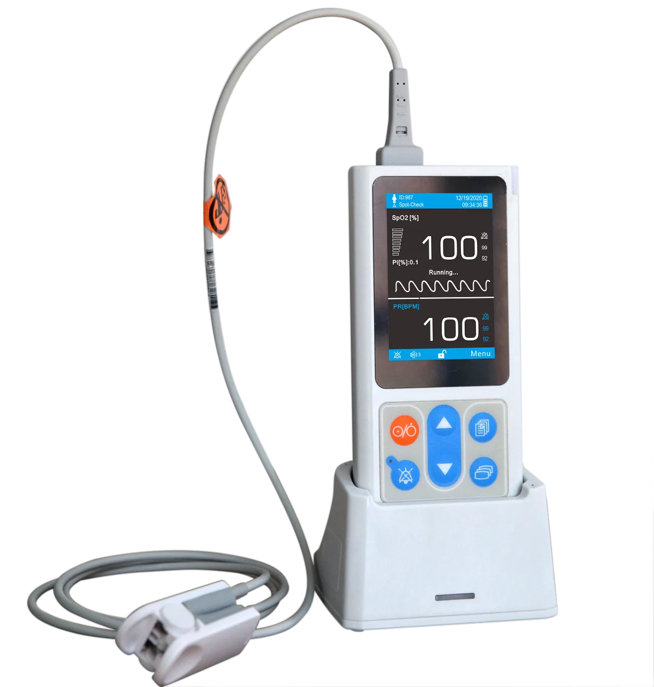 Handheld Smart Pulse Oximeter Digital Veterinary Instrument with Tongue Clip and Ear Clip Oximetro Oxi Meter