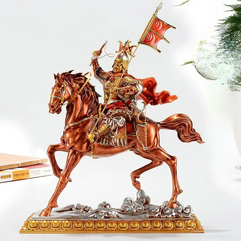 Pintura de resina rey tibetano Gesar estatua de Buda escultura tibetana tamaño grande 15cm
