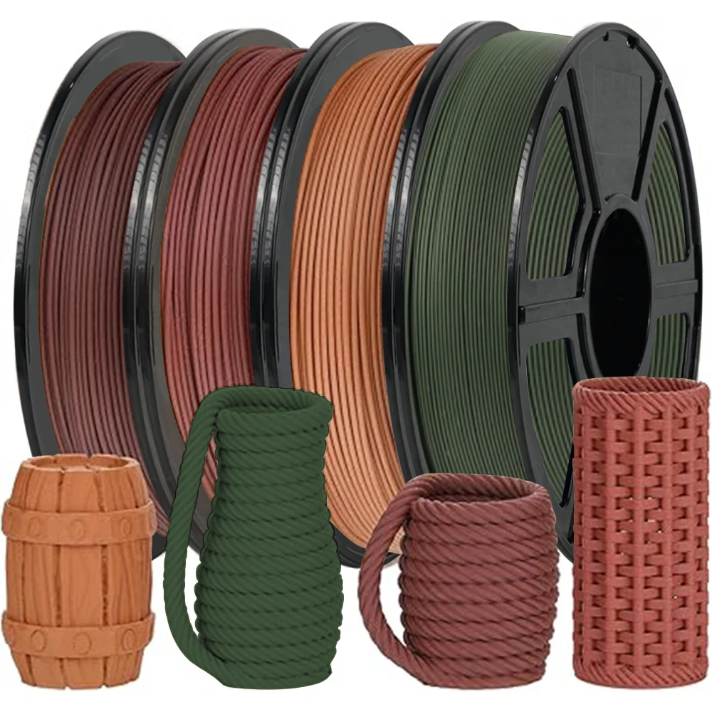 

Wood Filament PLA 1.75mm 1kg 500g 250g FDM 3D Printer Plastic Materials PLA Filament With Wood Powder Black Light Yellow Color