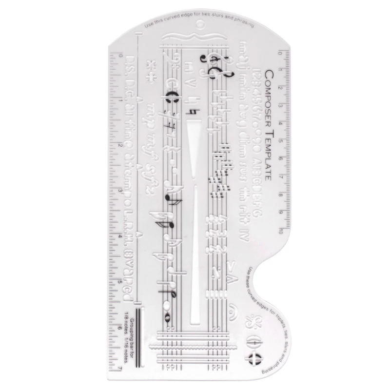 Y1UB Staff Drawing Ruler Song Writer's Composing Template Stencil Composer Number Symbols Notation Manuscript Tool Easy Use