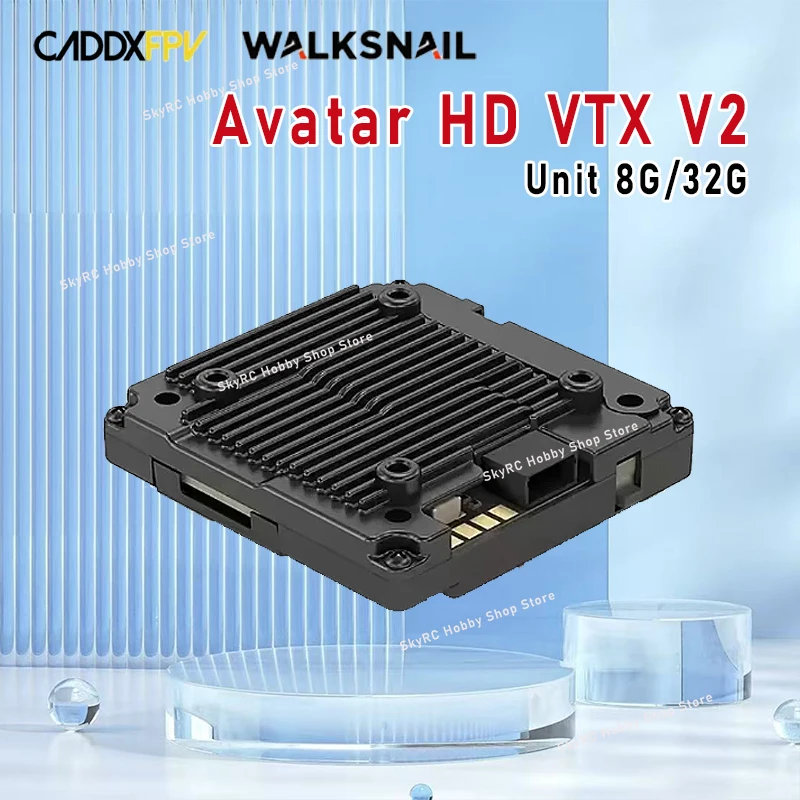 

CADDX Walksnail Avatar HD VTX V2 - 8G/32G 1080P/720P H.265 22мс 5.725-5.850ГГц 6-25.2В 20×20/25.5×25.5мм FPV VTX