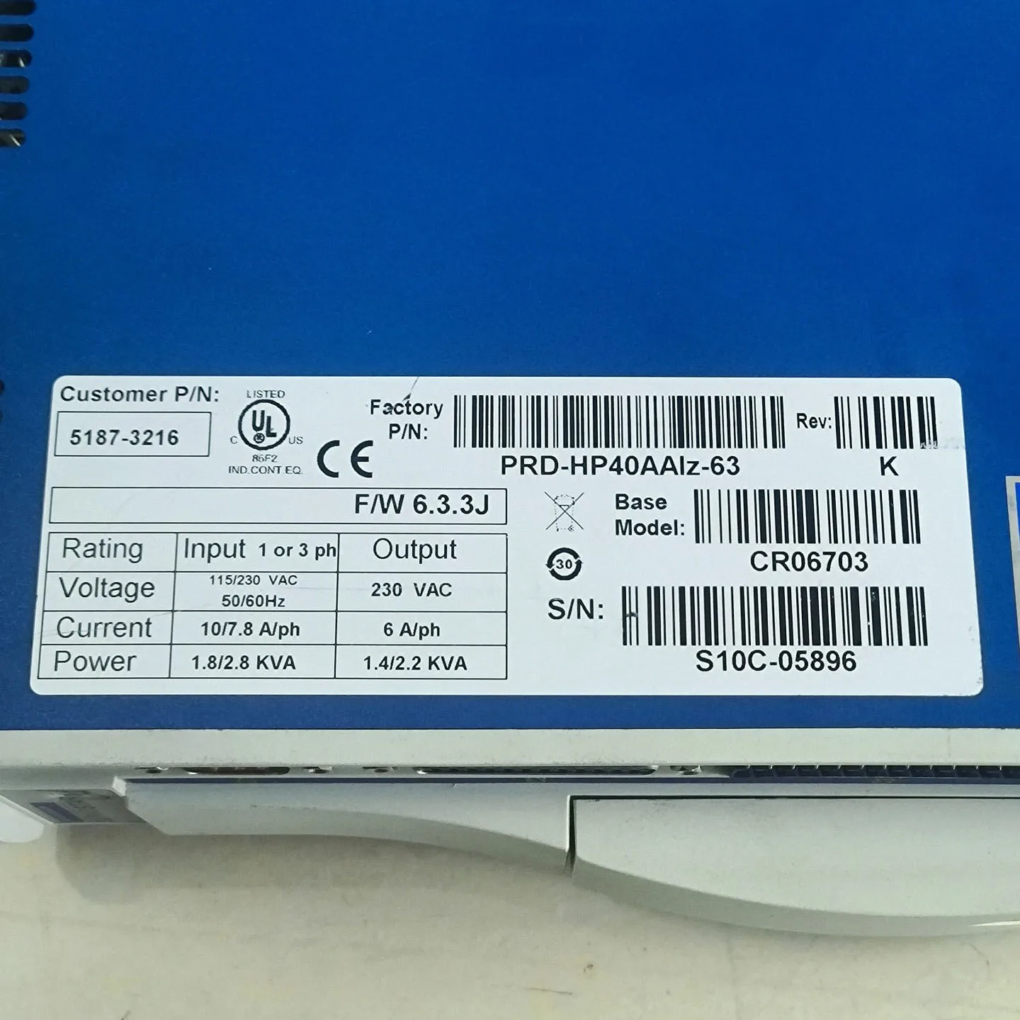 CR06703 PRD-HP40AAIz-63 محرك سيرفو