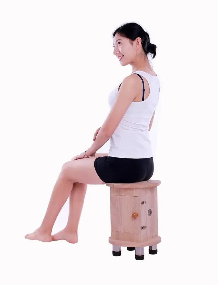 Chinese Warm Moxa Product Acupuncture Chair Moxibustion Seat Health Product Smokeless Wooden Moxibust Box