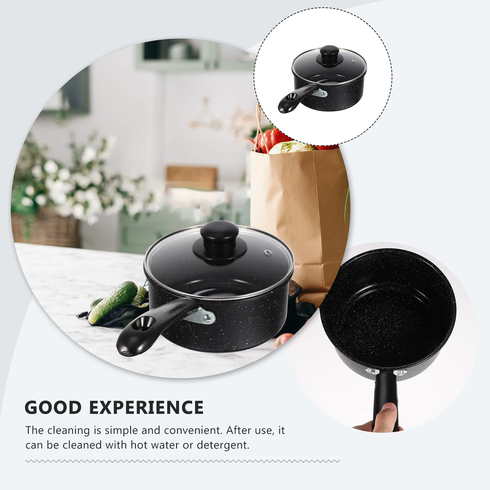 

Non-Stick Milk Pot Multi-Use Saucepan for Milk Noodles Soup Lightweight Heat-Dissipating Household Cooking Pot