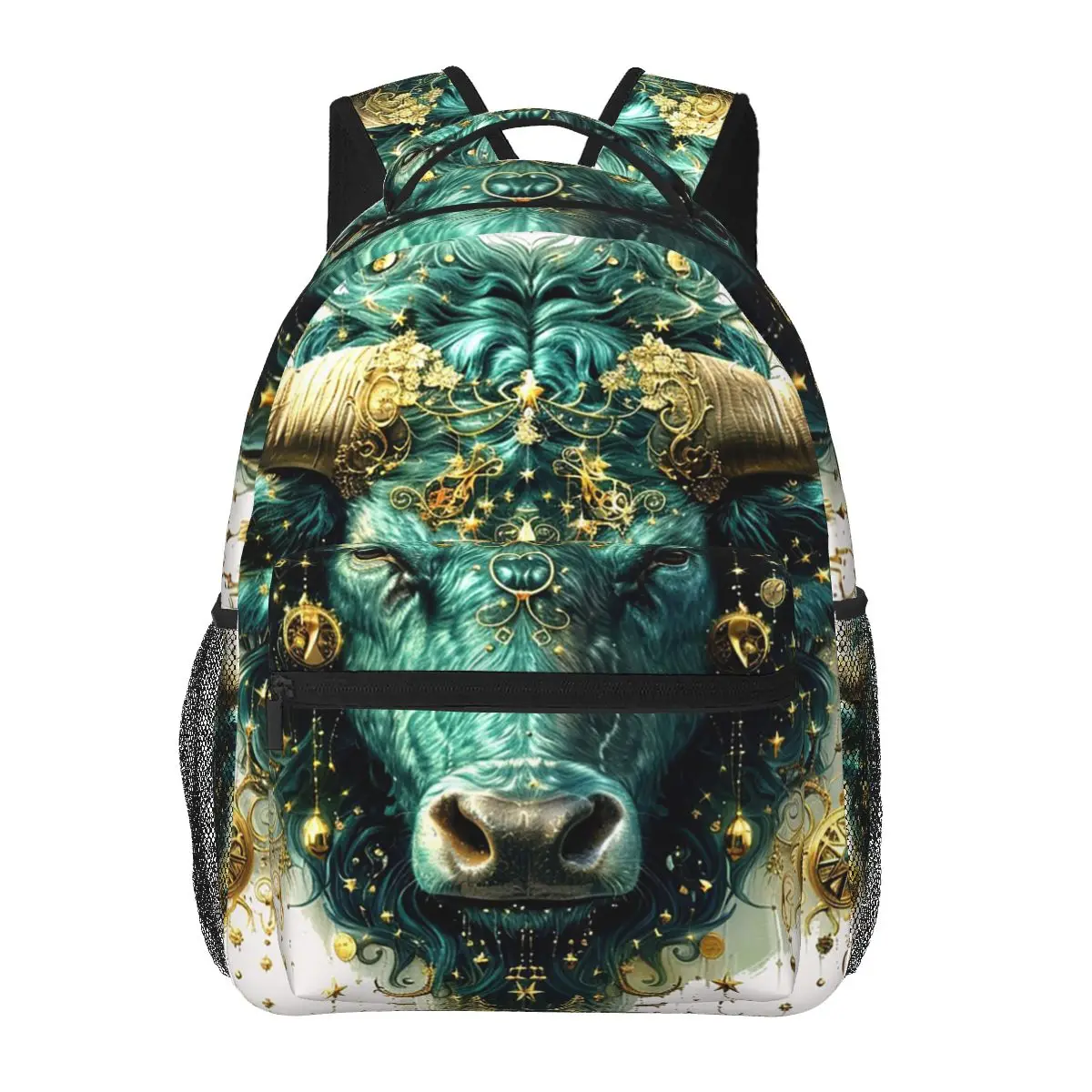 

Celestial Taurus Bull Astrological Art Student Backpack School Bag Hiking Travel Daypack for Men Women Bookbag Shoulder Bags