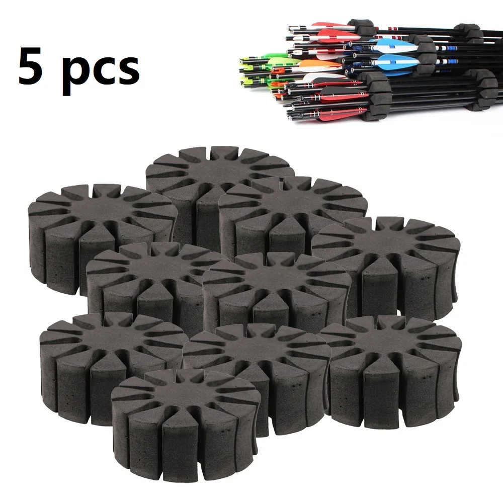 1/5 piezas Soporte separador de flechas de espuma EVA, inserto redondo para carcaj de tiro con arco, para flechas de 6mm-8mm, estante de protección ligero para caza